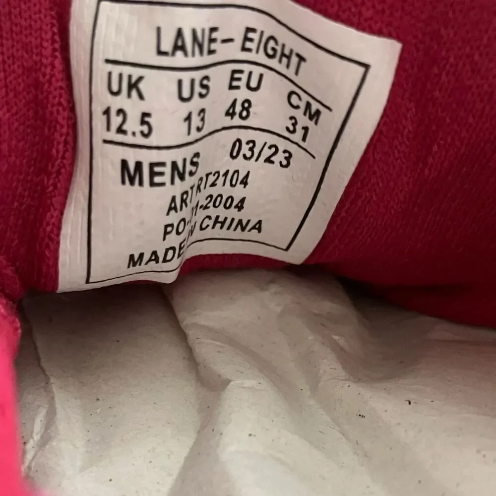 Lane-Eight‎ Sneakers Mens 13 Pink Relay Trainer Athleisure Bright Colorful